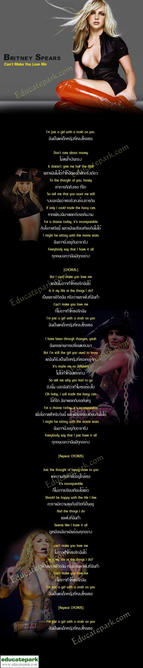 แปลเพลง Can't Make You Love Me - Britney Spears