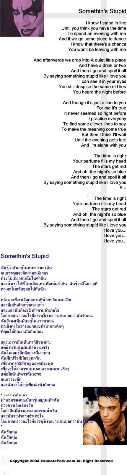แปลเพลง Somethings Stupid - Robbie Williams