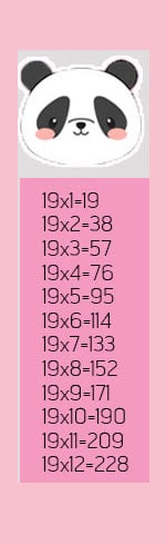 สูตรคูณแม่19 สามารถ Download Pdf ได้ 19 Times Multiplication Table