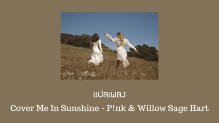 แปลเพลง Cover Me in Sunshine - P!nk